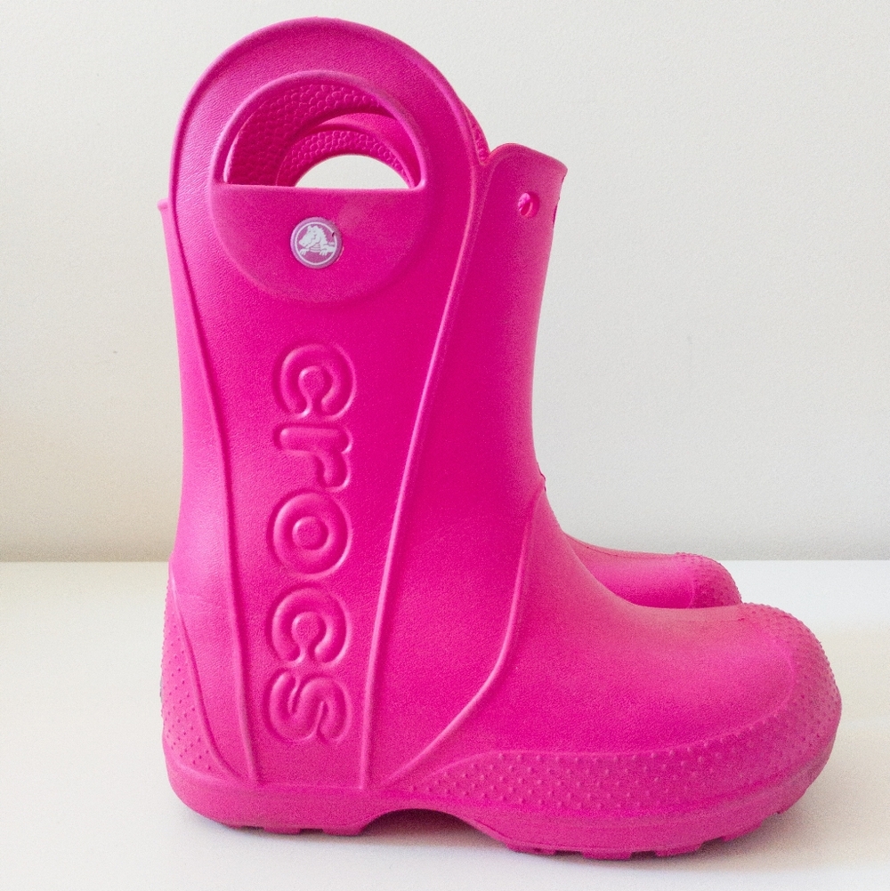 Crocs Kind's Handle It Rain Boots Pink Size 13C